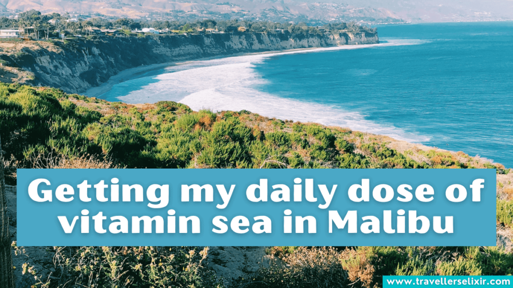 funny Malibu pun - Getting my daily dose of vitamin sea in Malibu