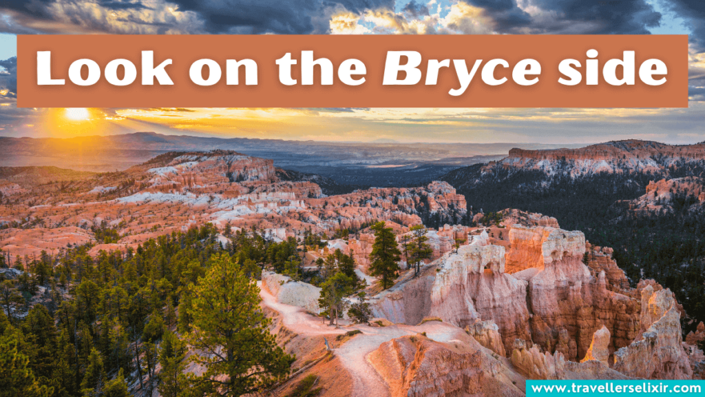 Funny Bryce Canyon pun - Look on the Bryce side