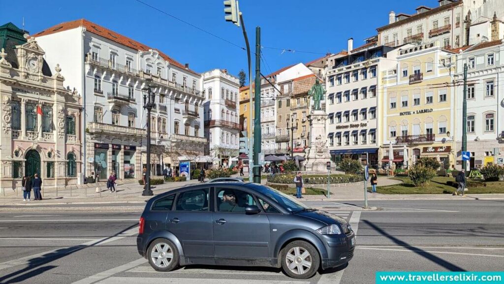 Main square in Coimbra, Portugal.