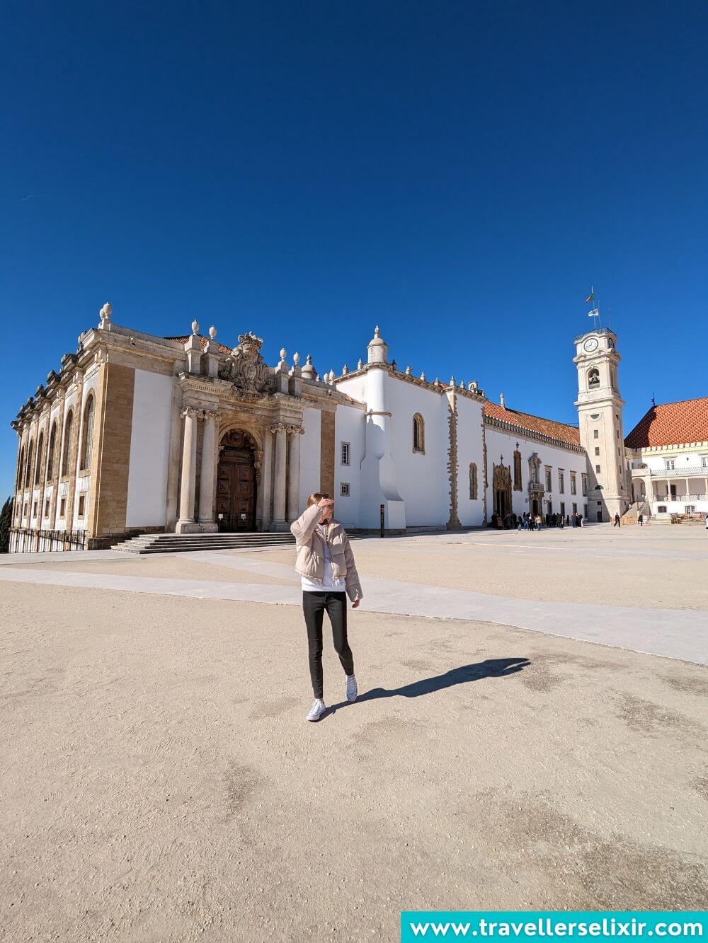 Photo of me at the University of Coimbra in Alta.