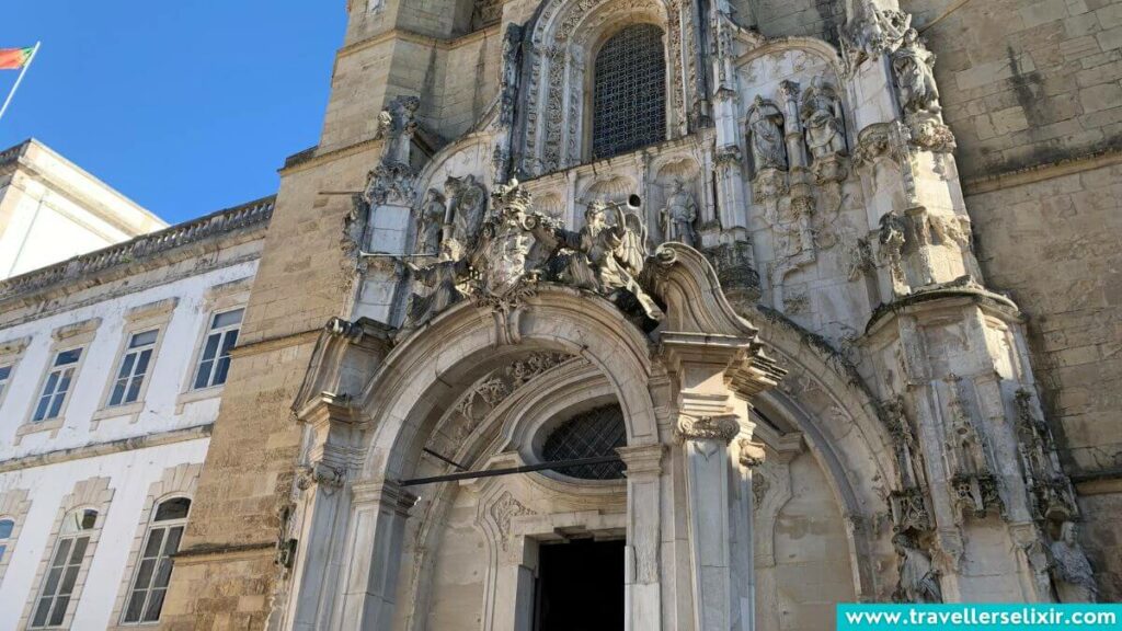 Details on the front of Igreja de Santa Cruz, Coimbra.