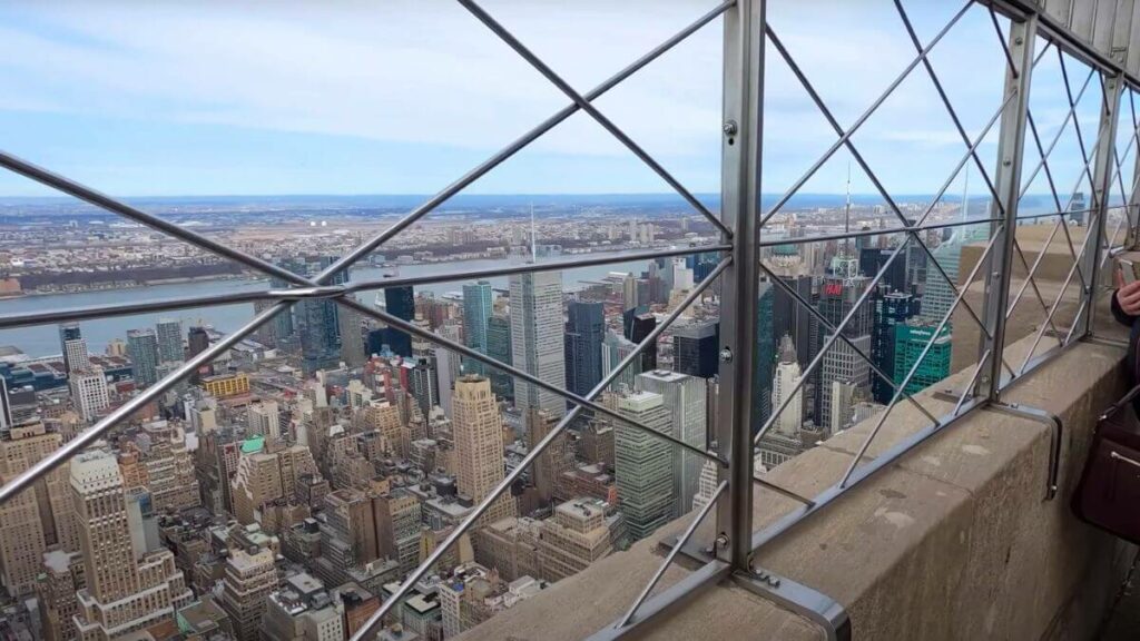 Metal railings found on the main deck on the 86th floor.