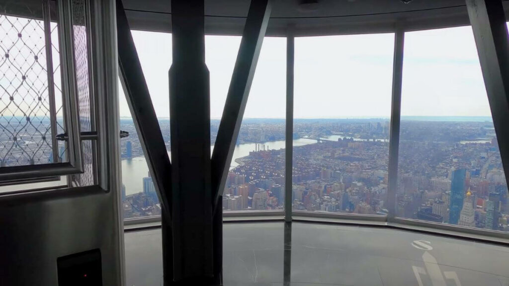Empty top deck on the 102nd floor of the Empire State Building.