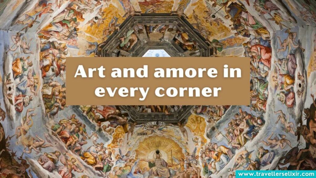 Photo of Florence with caption - Art and amore in every corner