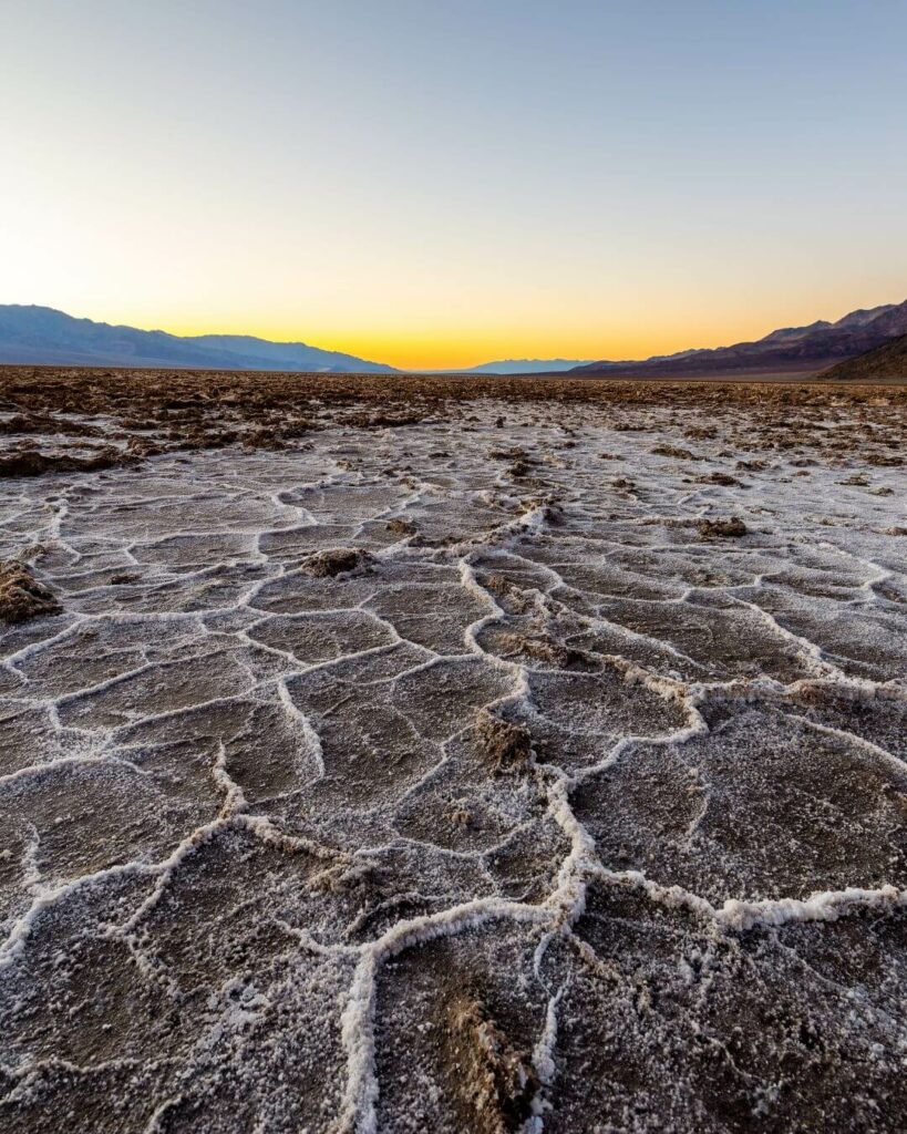Badwater Basin at Death Valley National Park in California.