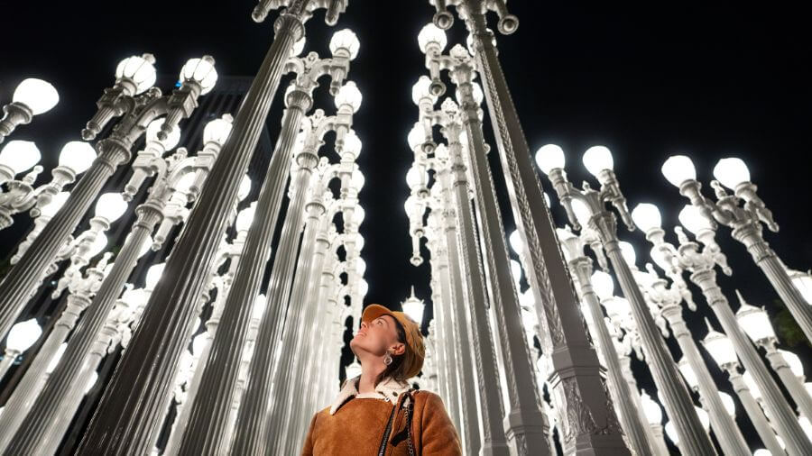 Urban Light installation at Los Angeles County Museum of Art
