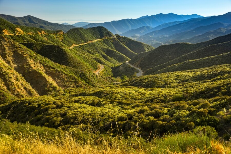 Hills and valleys of Ojai California USA 