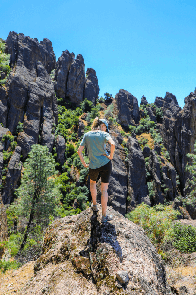 hiker in pinnacles national park hiker in pinnacles national park