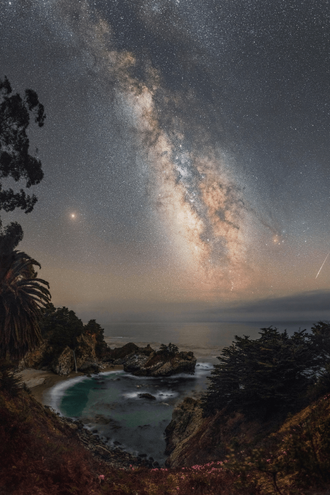 starry sky big sur mcway falls 