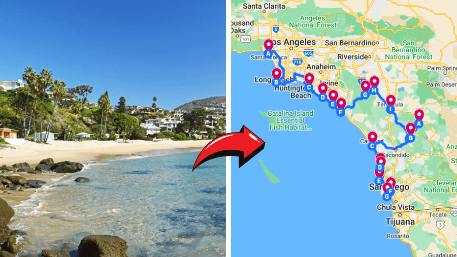 LOS ANGELES TO SAN DIEGO ROAD TRIP THINGS TO DO FEATURED IMAGE