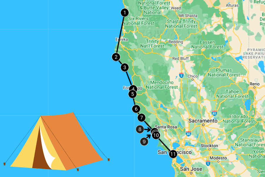 norcal beach camping google maps graphic norcal beach camping google maps graphic