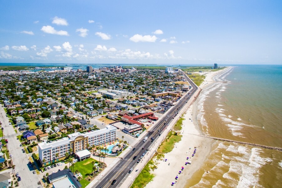 galveston aerial photo