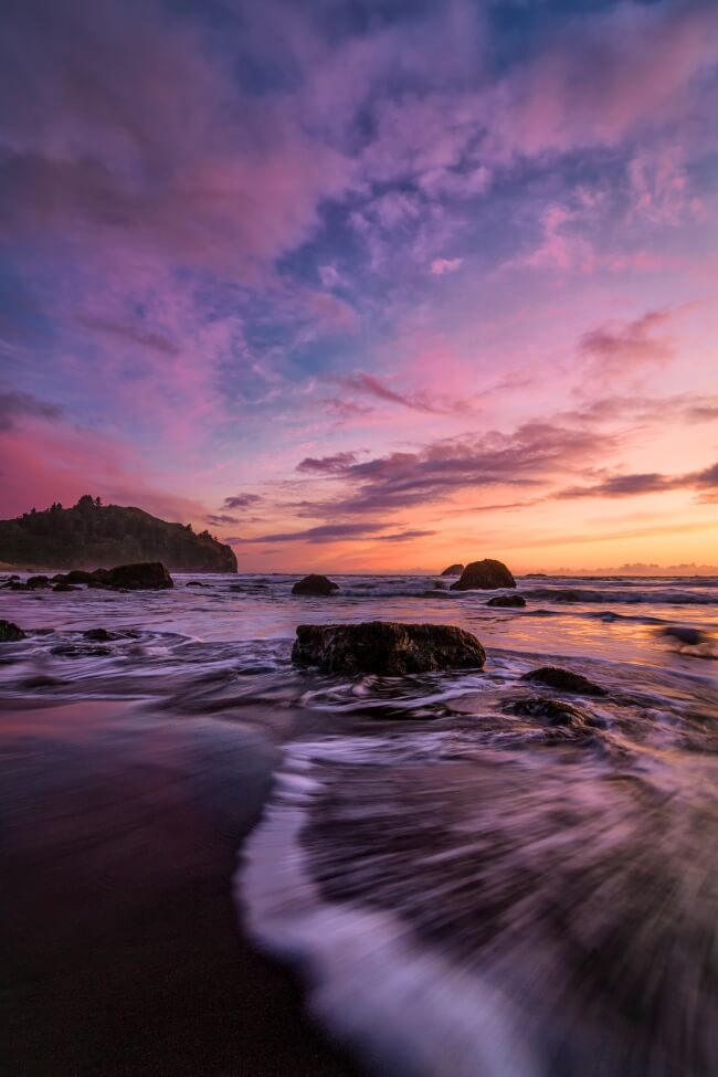 trinidad state beach california sunset 
