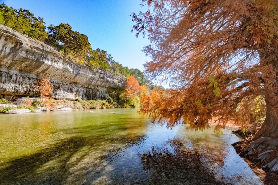 Guadalupe River State Park in the fall 