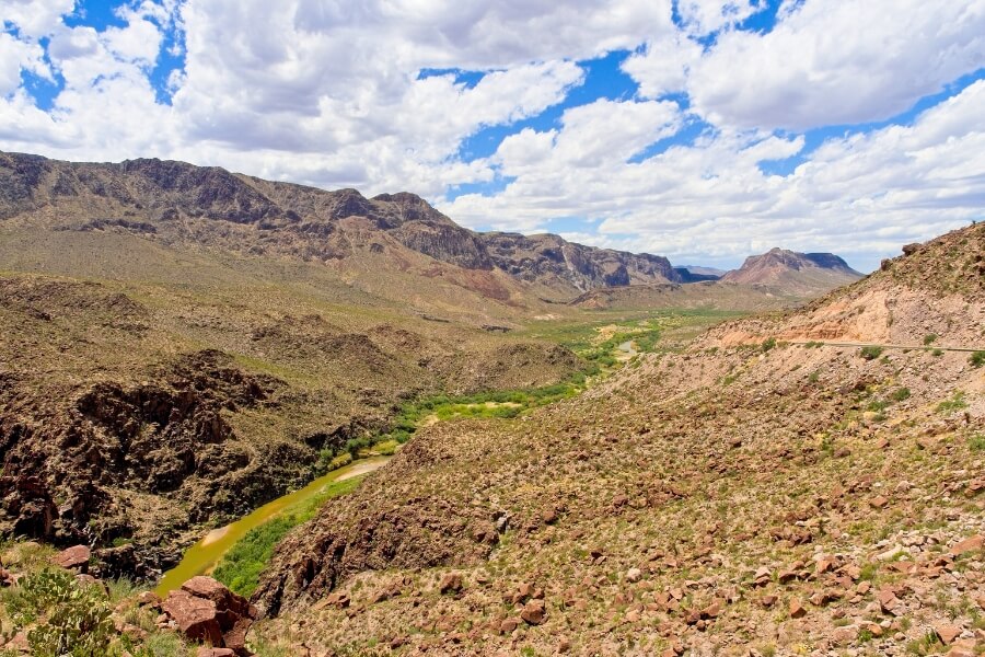 Rio Grand river through Big Bend Ranch state park Texas 