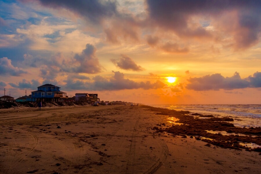 crystal beach texas sunset