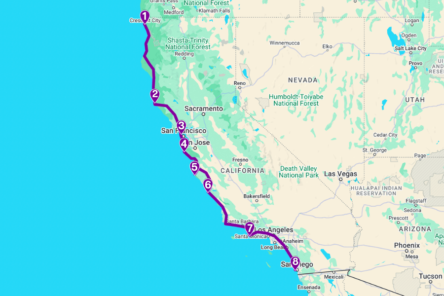 lighthouse road trip california