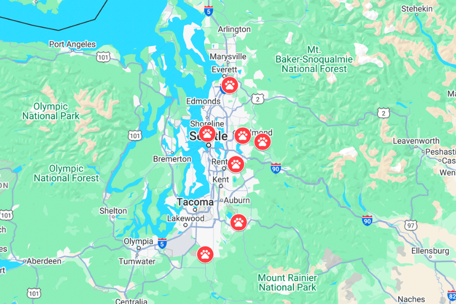 seattle animal encounters map graphic